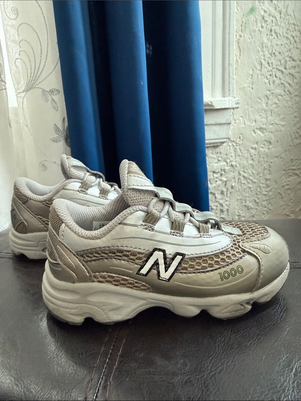 New Balance 1000 Silver and White Mesh Running Sneakers